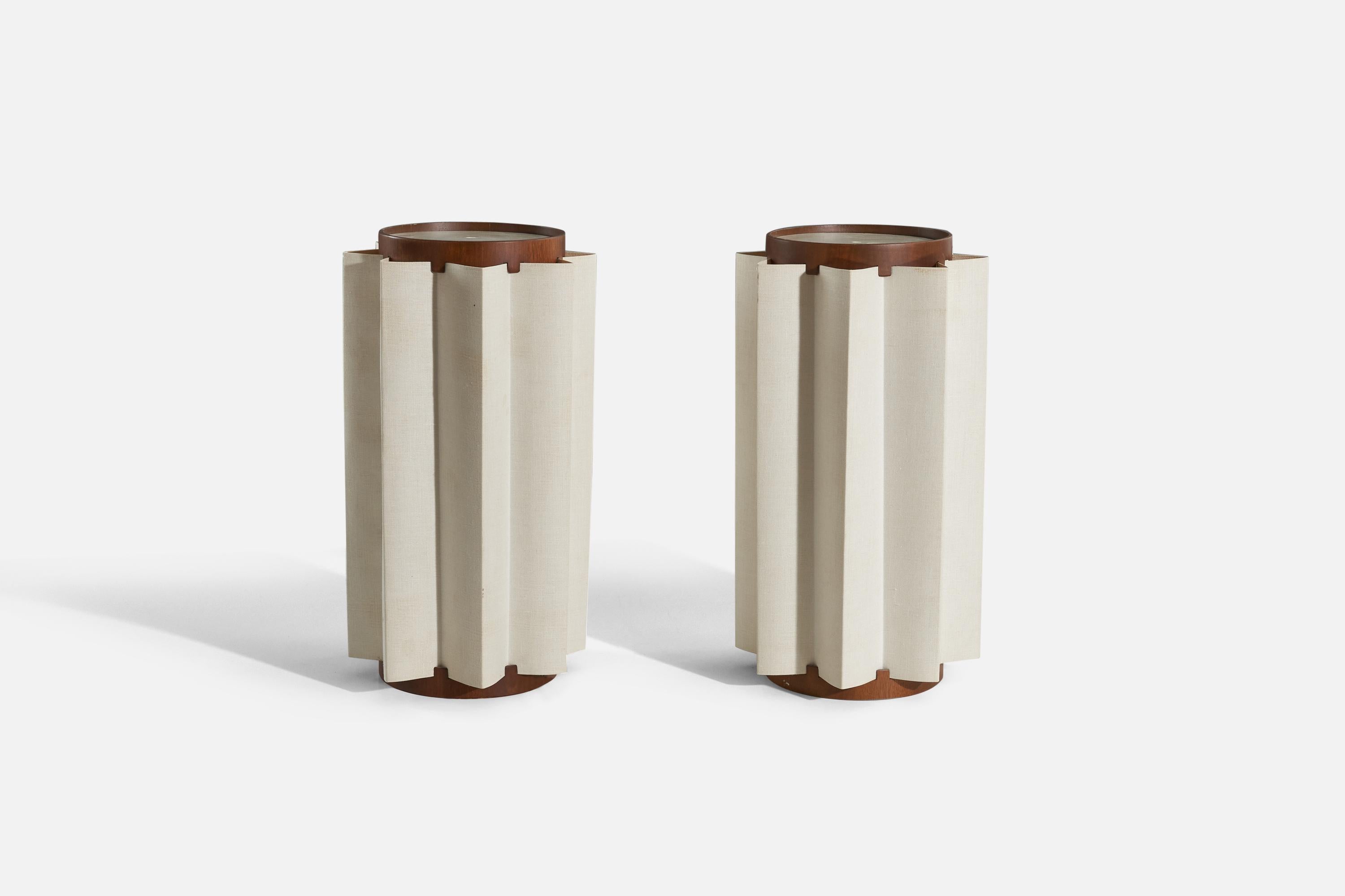 Mid-Century Modern American Designer, Pair of Table Lamps, Wood, Acrylic, Paper, Usa, 1960s