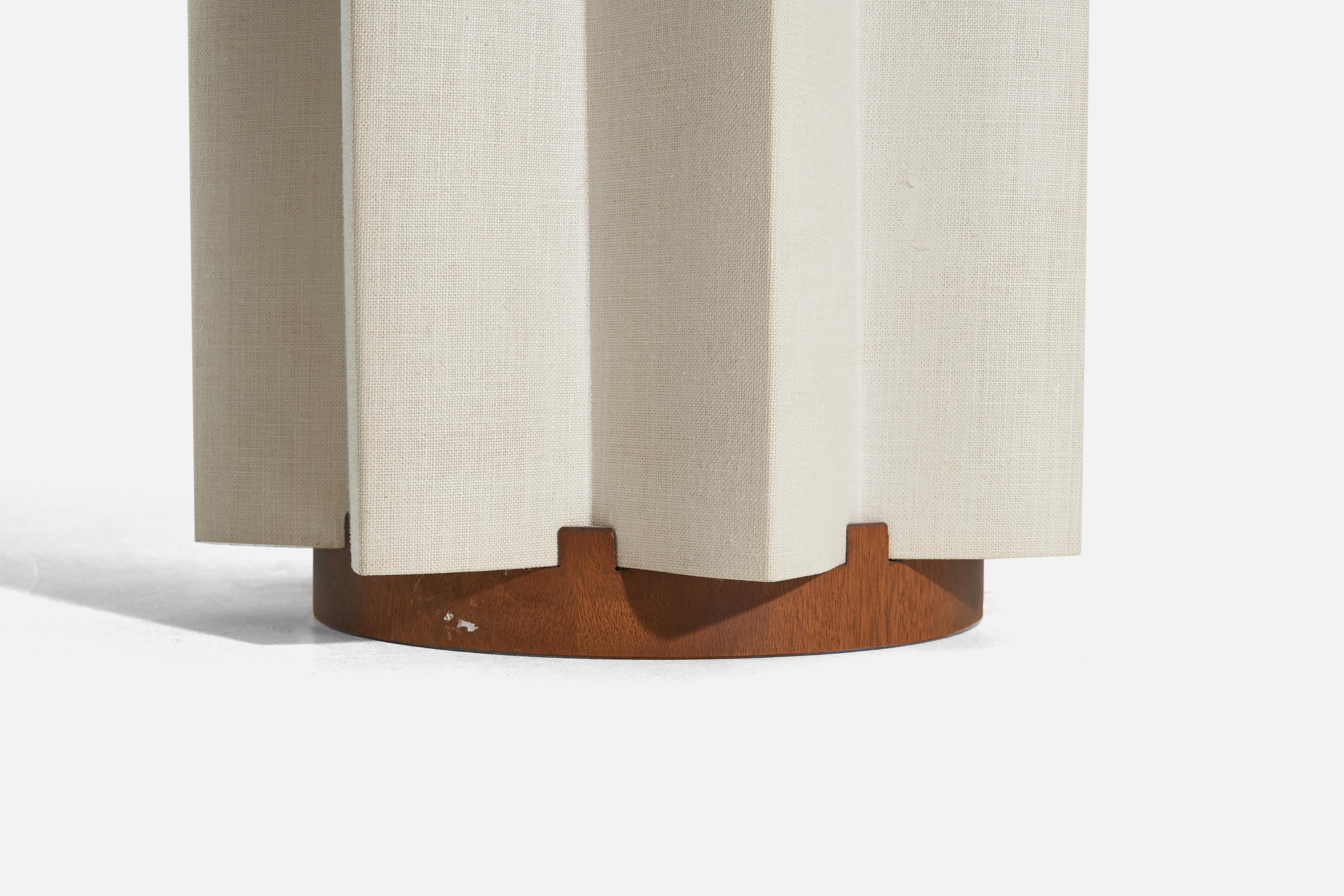 American Designer, Pair of Table Lamps, Wood, Acrylic, Paper, Usa, 1960s 1