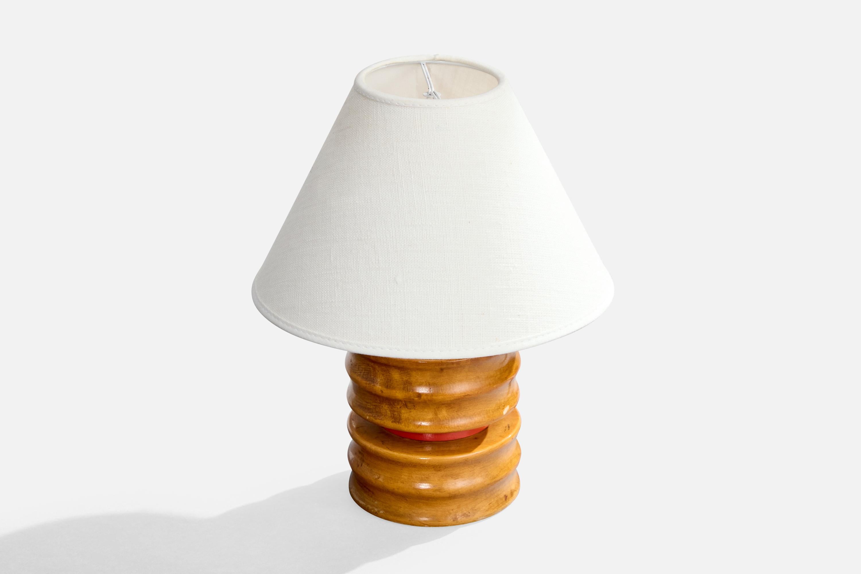 Américain Designer américain, paire de lampes de bureau, bois, États-Unis, années 1960 en vente