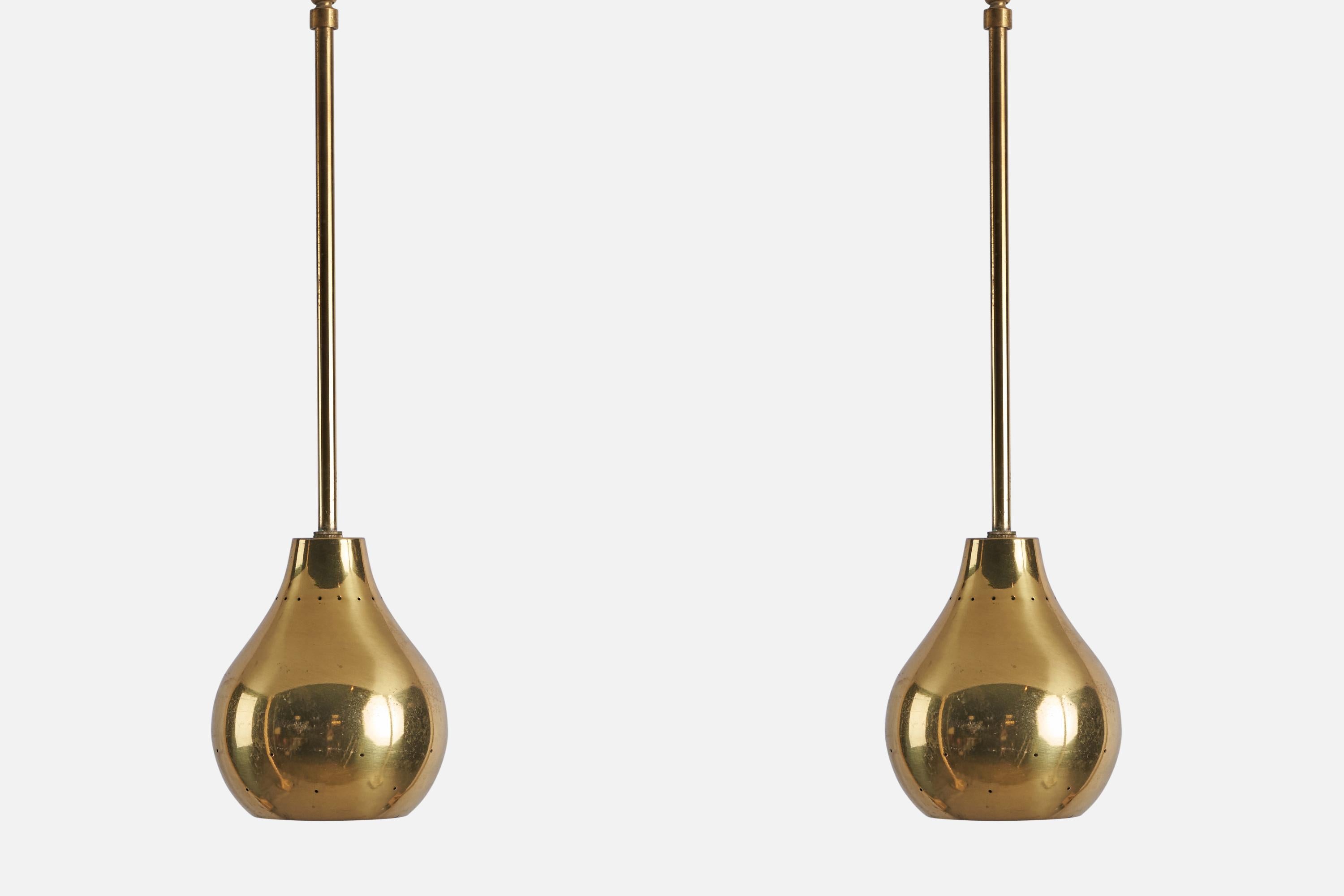 Mid-20th Century American Designer, Pendants, Brass, USA, 1950s For Sale