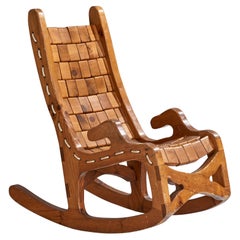 American Designer, Rocking Chair, Pine, Cord, USA, 1970s