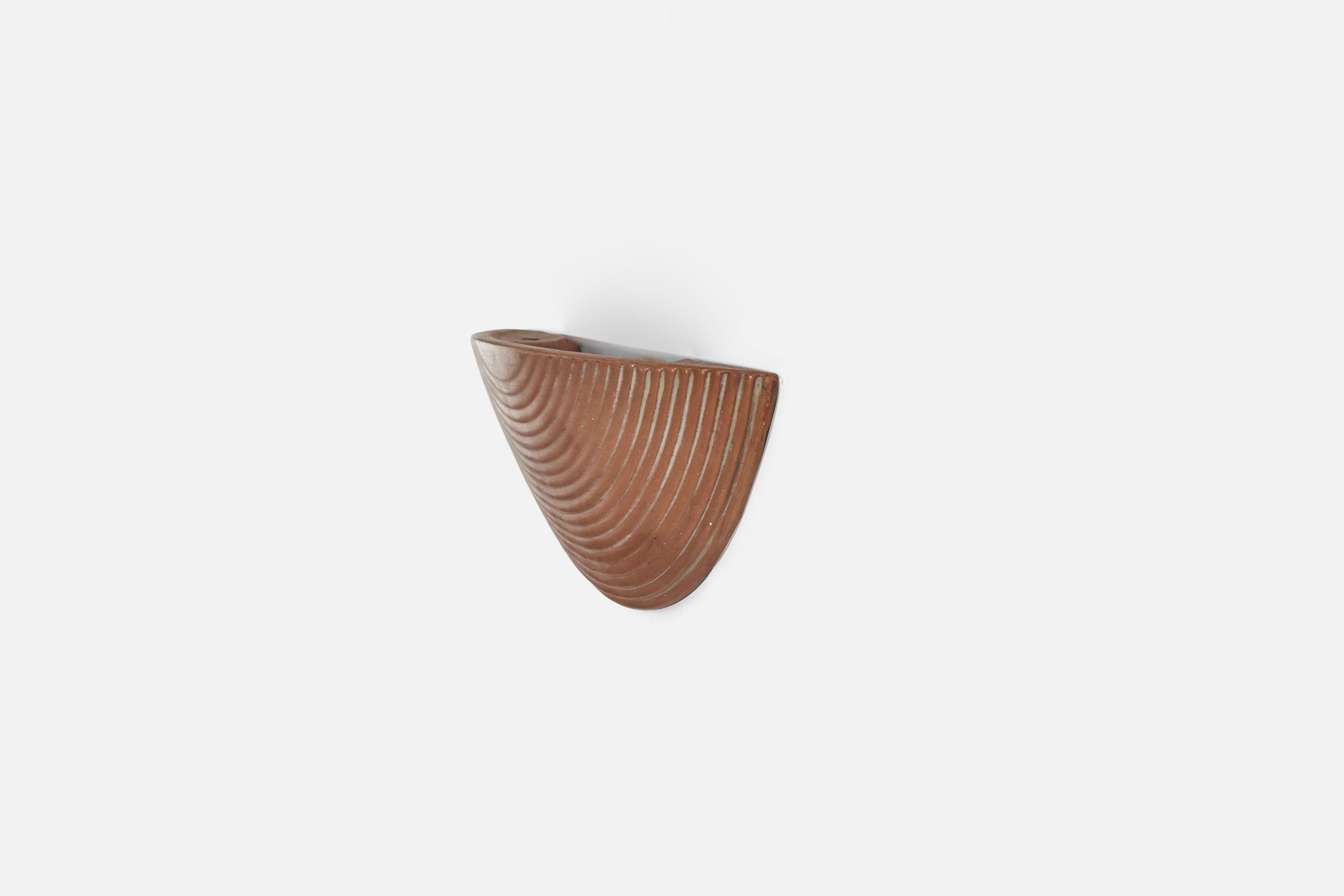 Late 20th Century American Designer, Sconce, Terracotta, United States, C. 1970s For Sale
