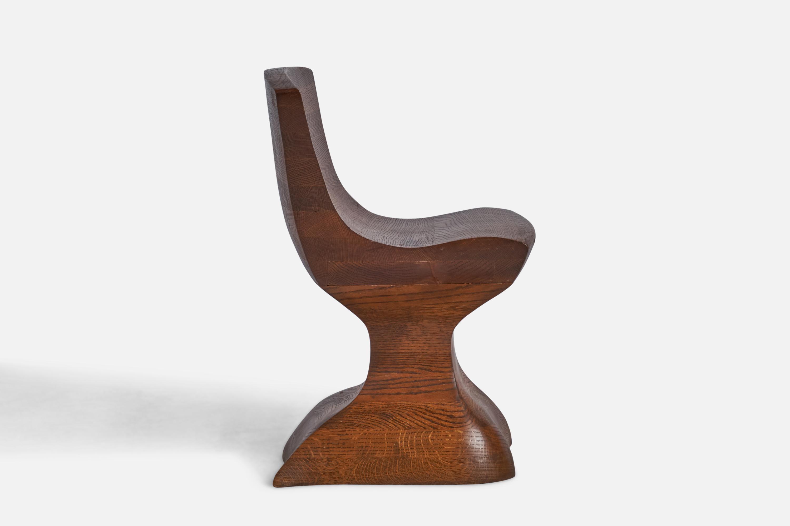 Post-Modern American Designer, Side Chair, Oak, USA, 1980s For Sale
