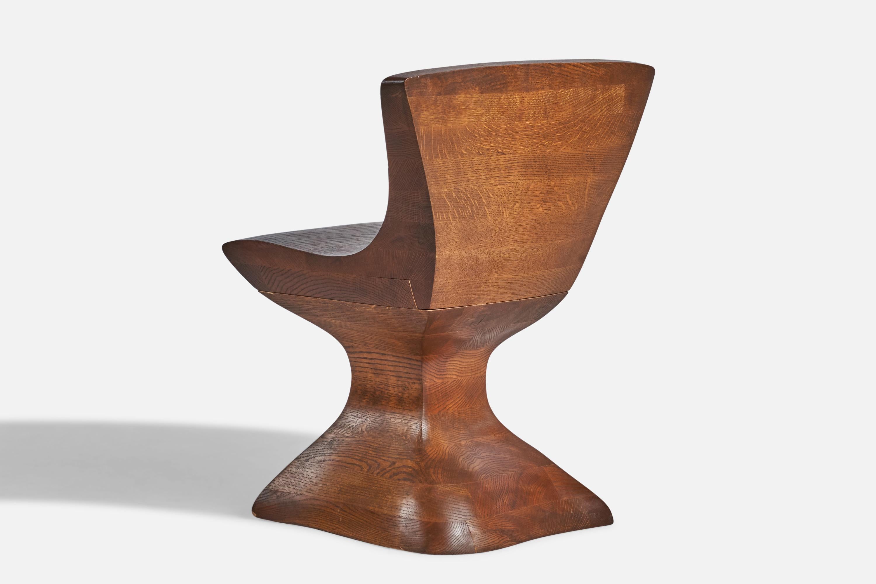 Post-Modern American Designer, Side Chair, Oak, USA, 1980s For Sale