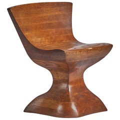Designer americano, Sedia laterale, Oak, USA, anni '80