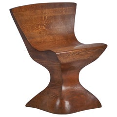 Vintage American Designer, Side Chair, Oak, USA, 1980s
