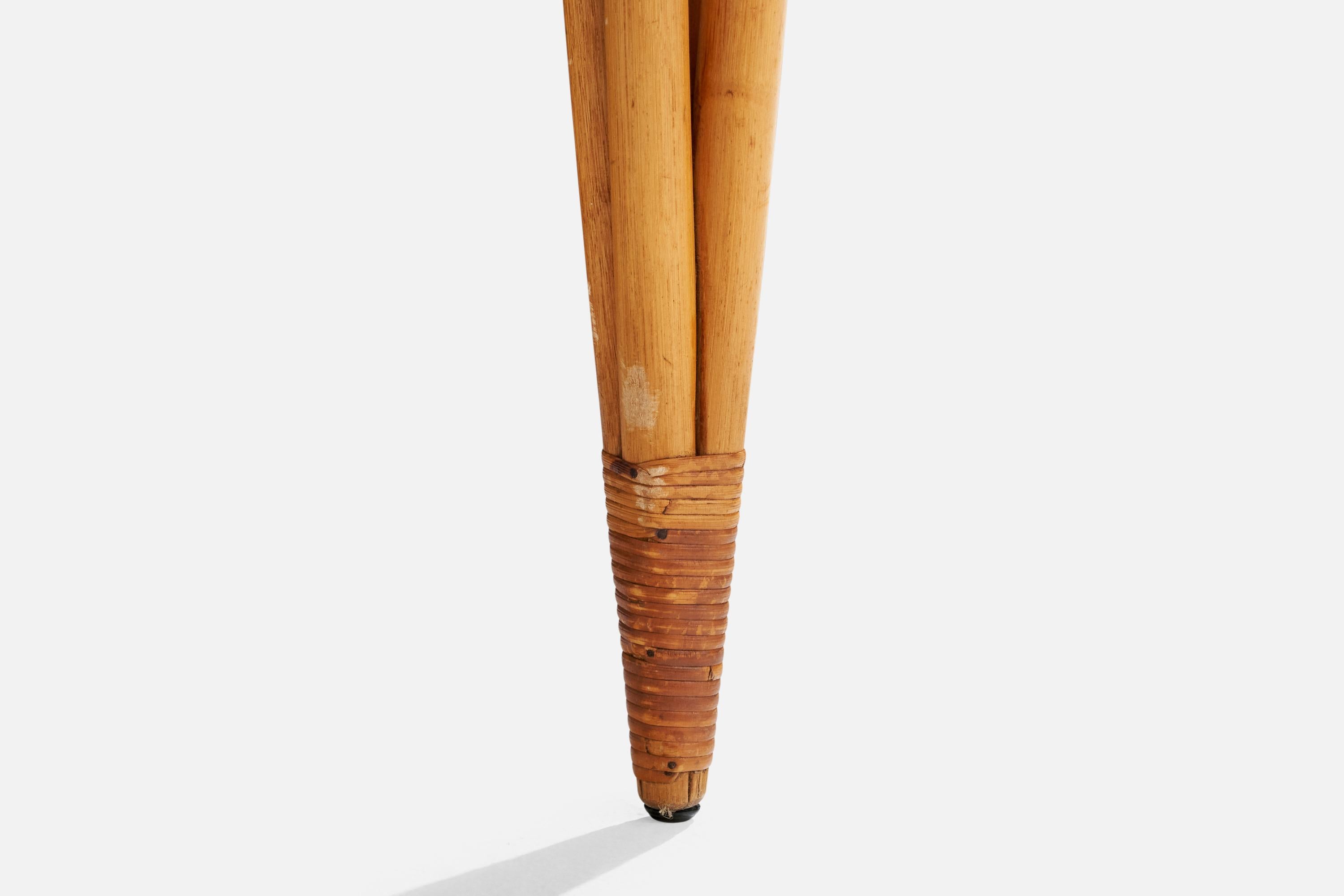 Amerikanischer Designer, Beistelltisch, Bambus, Rattan, Schilfrohr, USA, 1950er Jahre 3
