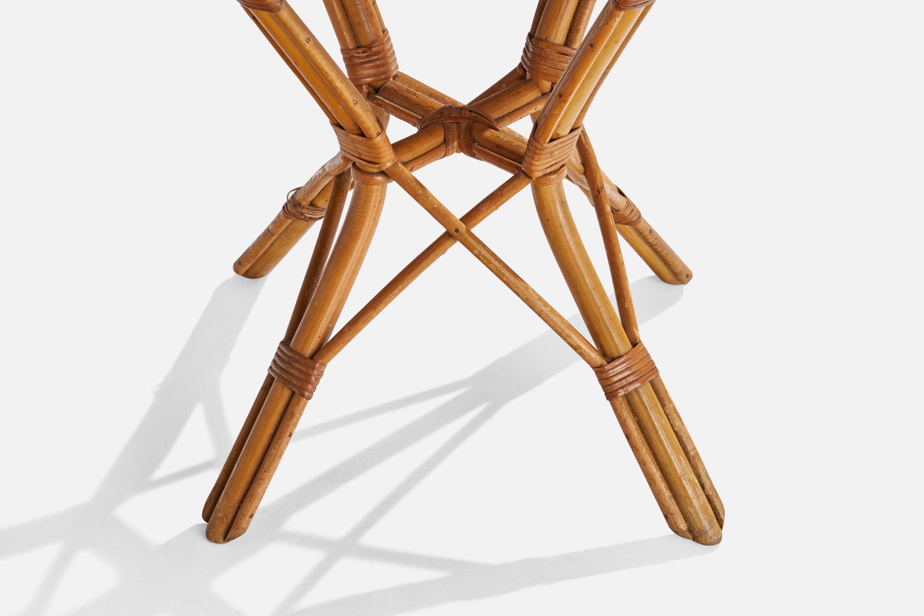 Amerikanischer Designer, Beistelltisch, Bambus, Rattan, Holz, USA, 1950er Jahre 1