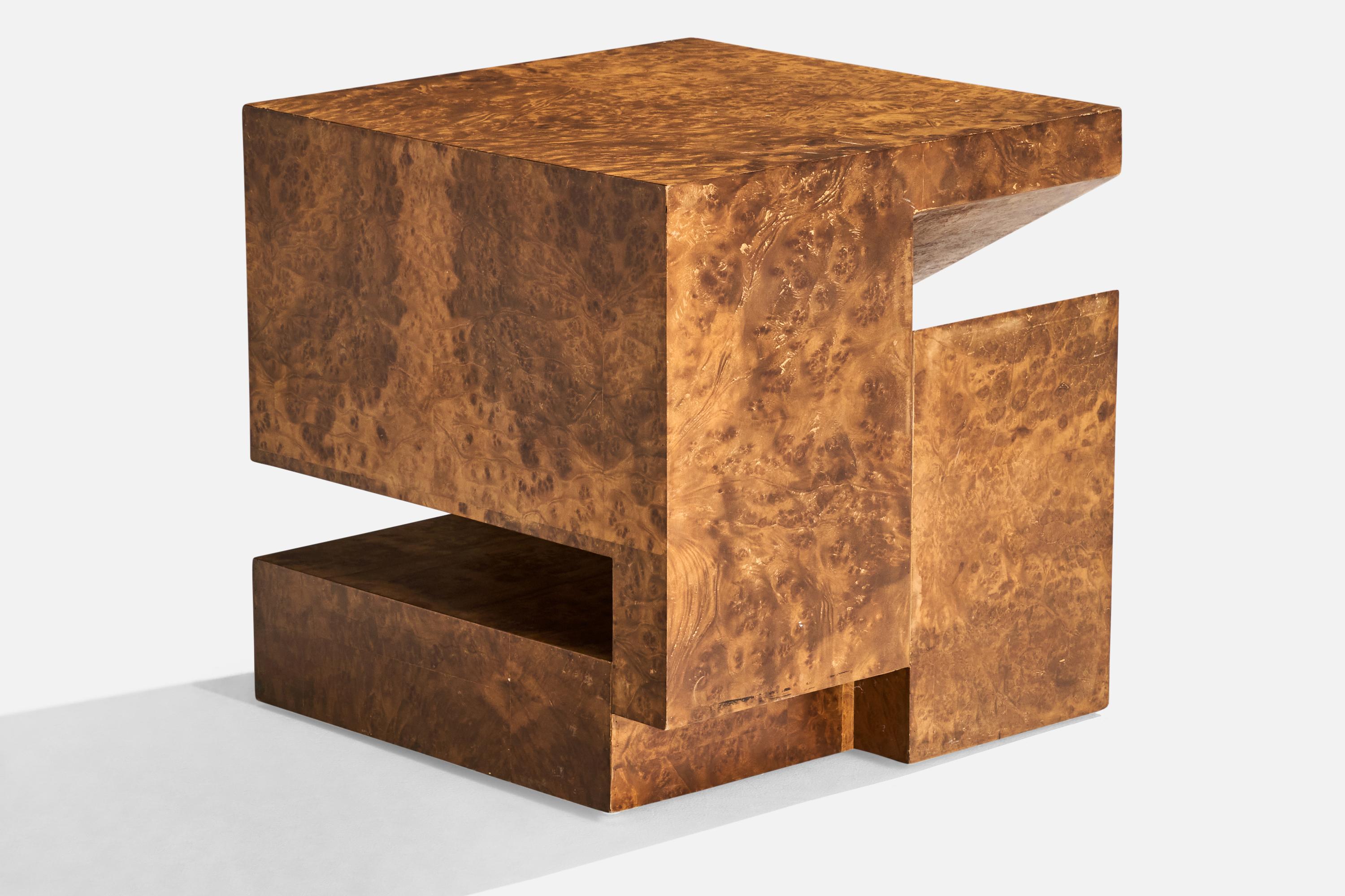 Designer américain, table d'appoint en broussin, États-Unis, années 1970 Bon état - En vente à High Point, NC