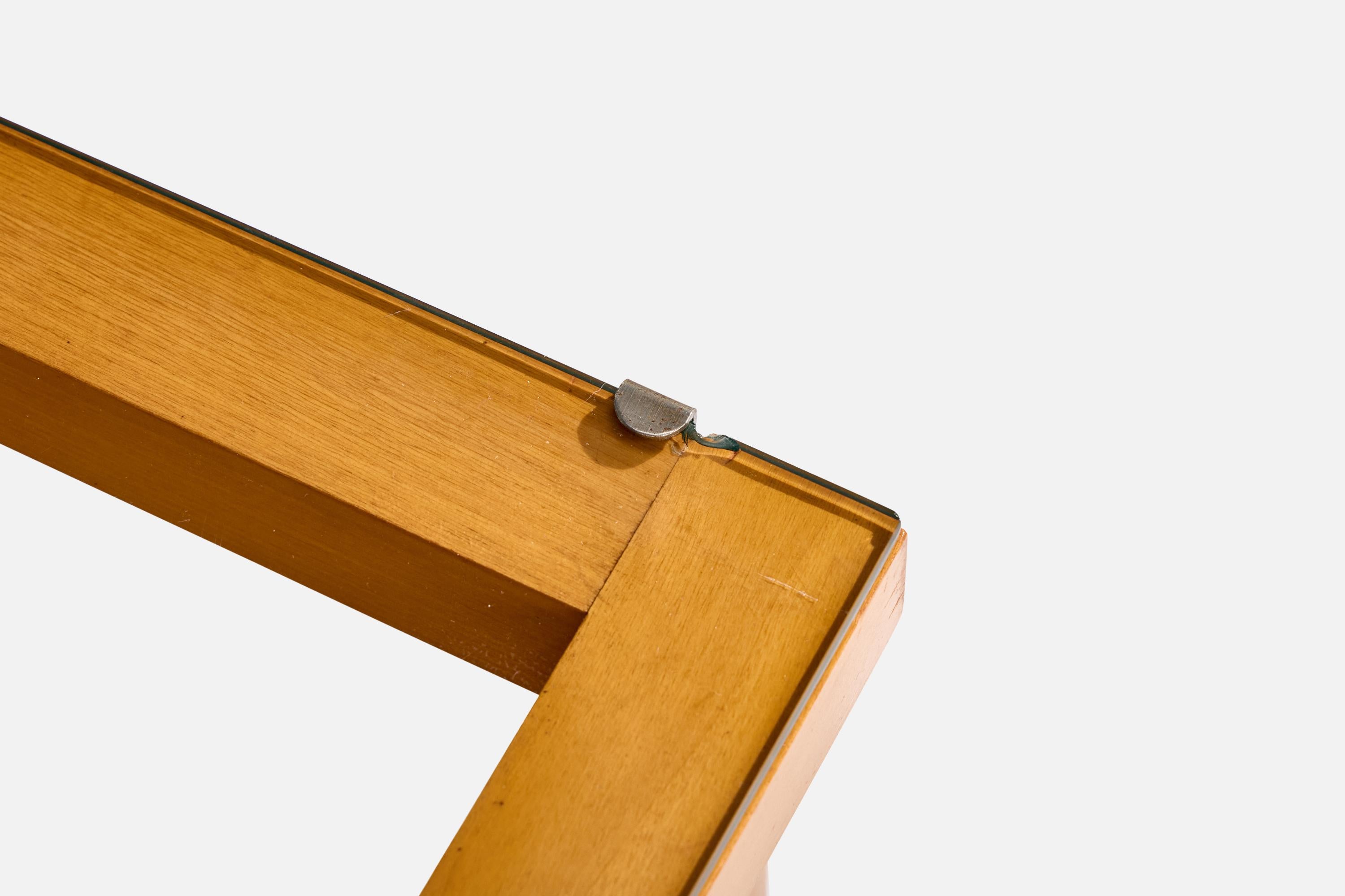 American Designer, Side Table, Mahogany, Glass, Metal, USA, 1950s (Metall) im Angebot