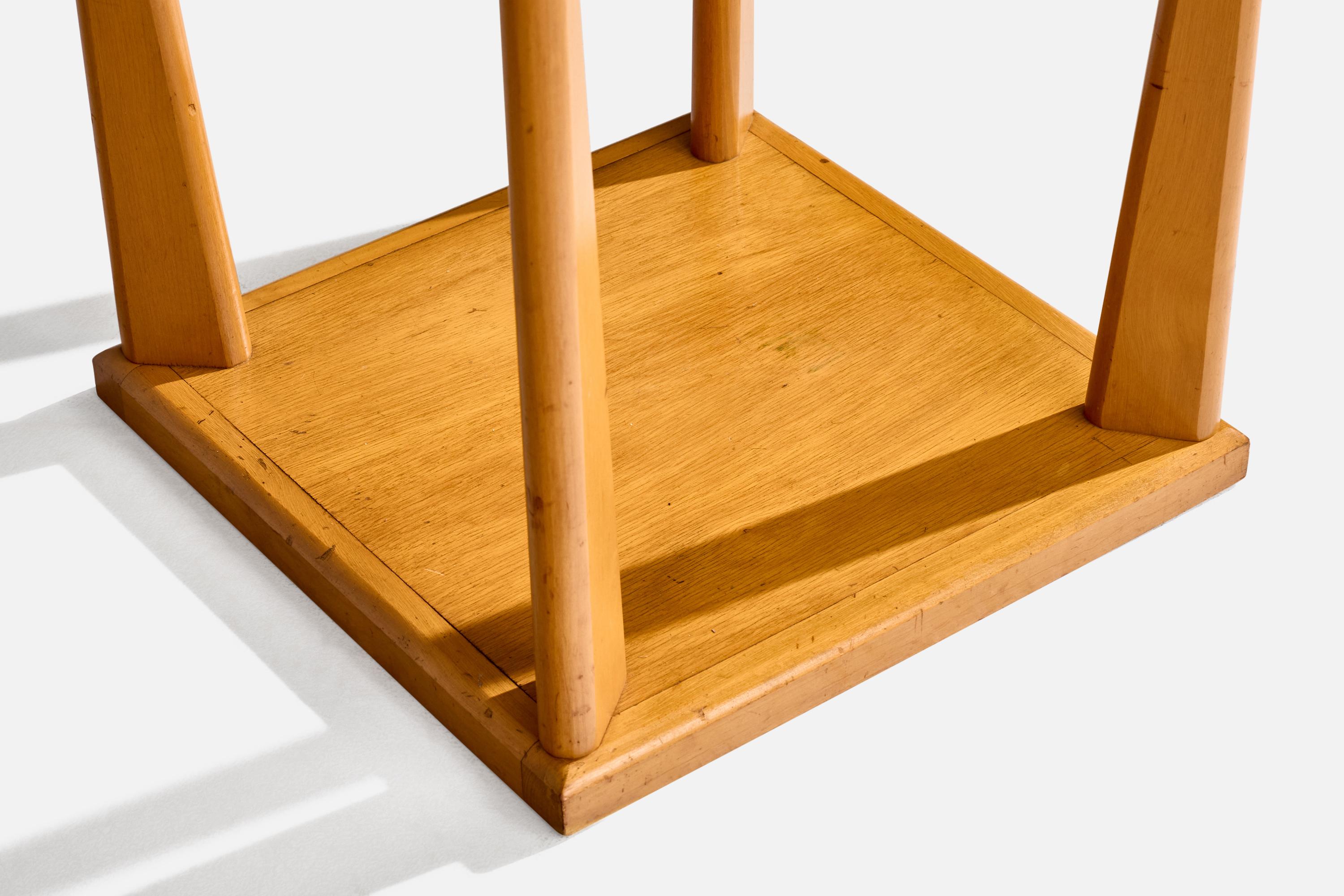 American Designer, Side Table, Mahogany, Glass, Metal, USA, 1950s im Angebot 1