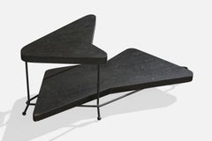 American Designer, Side Table, Oak, Iron, USA, 1950s