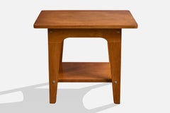 American Designer, Side Table, Plywood, Steel, USA, 1950s