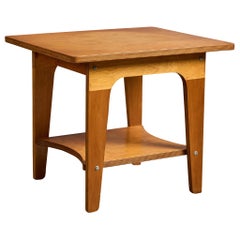 American Designer, Side Table, Plywood, Steel, USA, 1950s