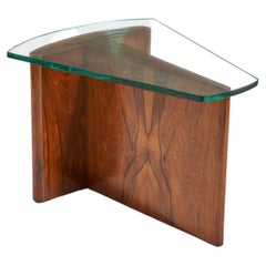 American Designer, Side Table, Rosewood, Glass, America, c. 1950s