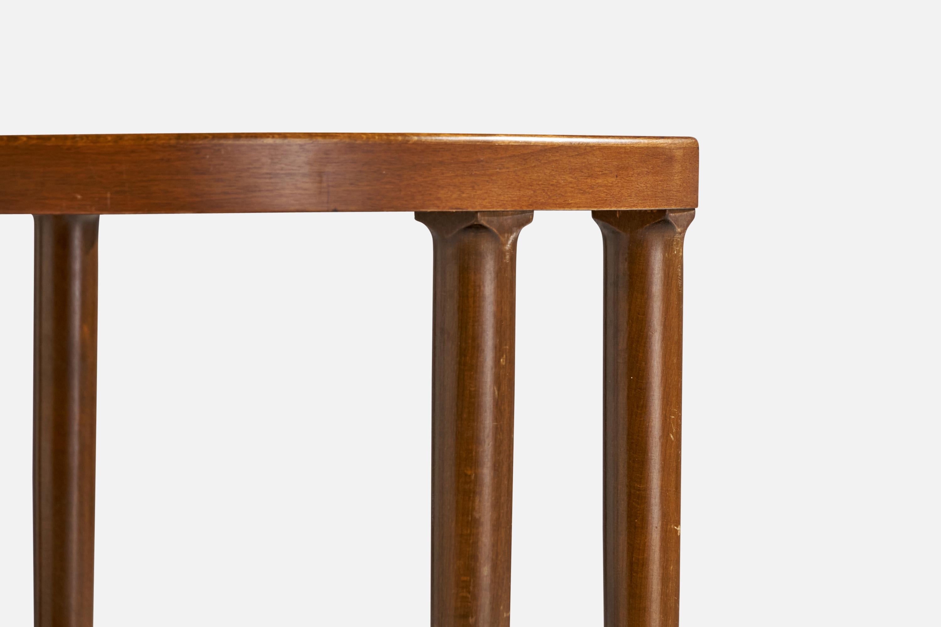 Mid-20th Century American Designer, Side Table, Walnut, Brass, USA, 1954 For Sale