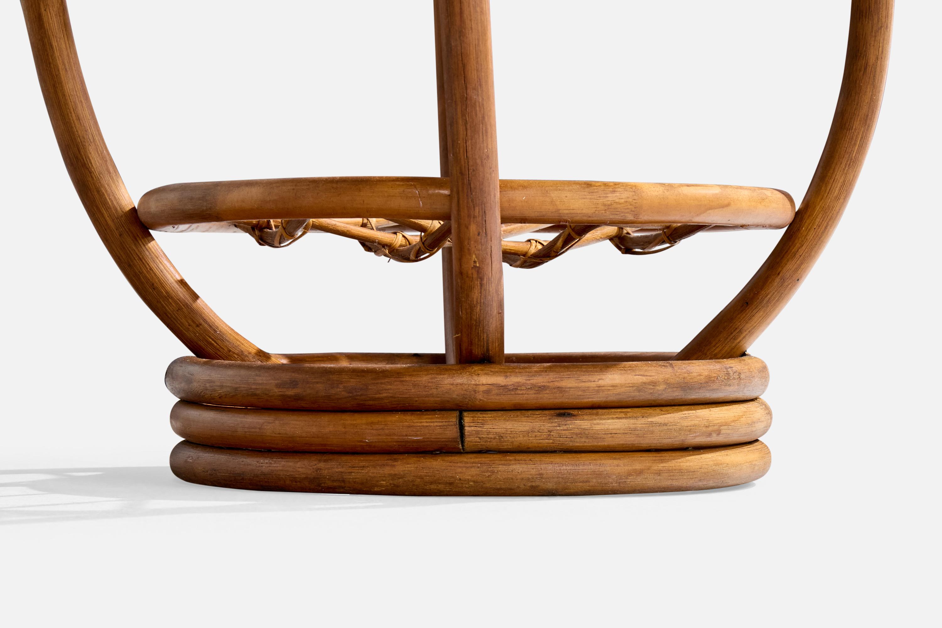 Mid-Century Modern American Designer, Side Tables, Bamboo, Marble, USA, 1950s For Sale