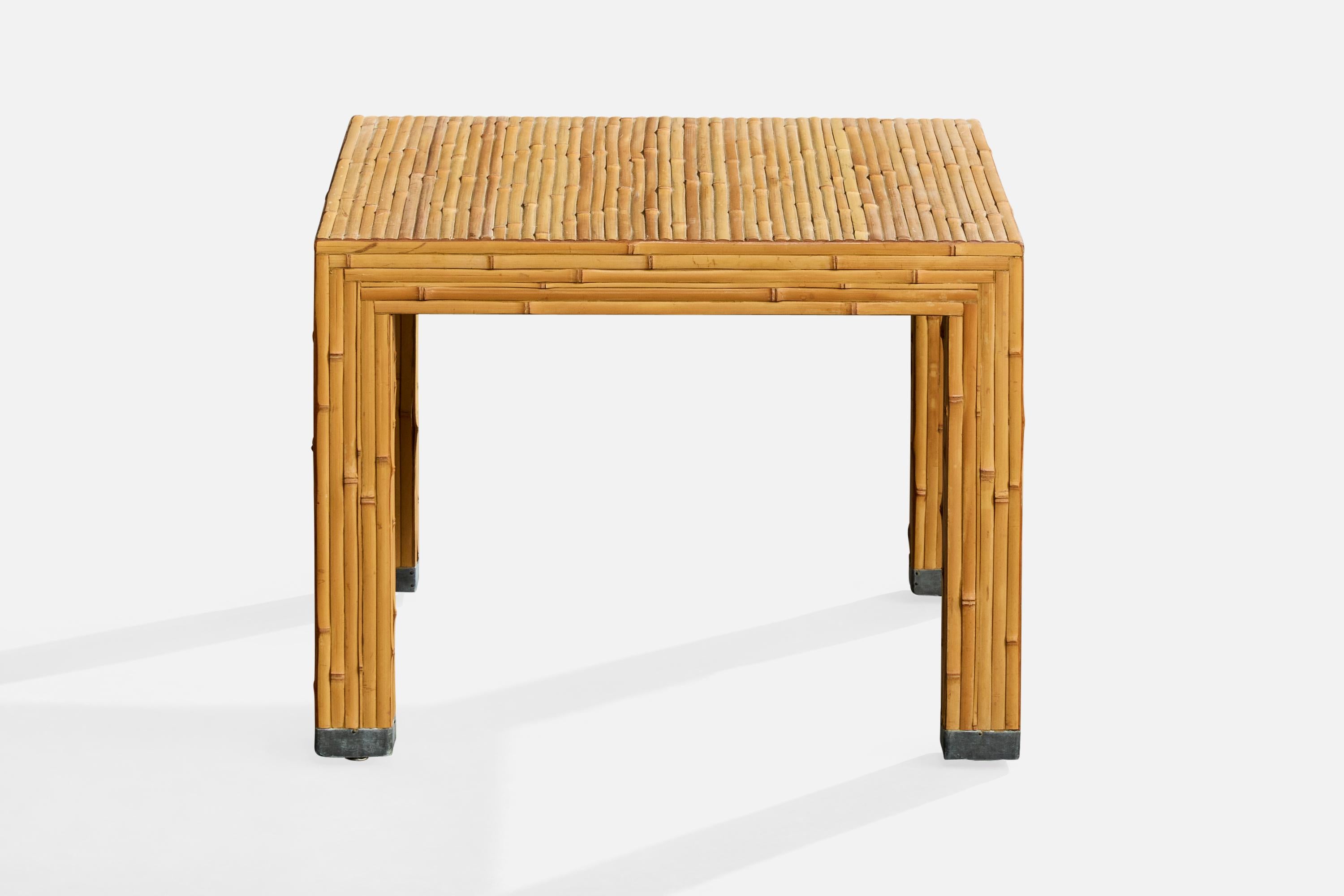 Américain Designer américain, tables d'appoint, bambou, métal, États-Unis, années 1960 en vente