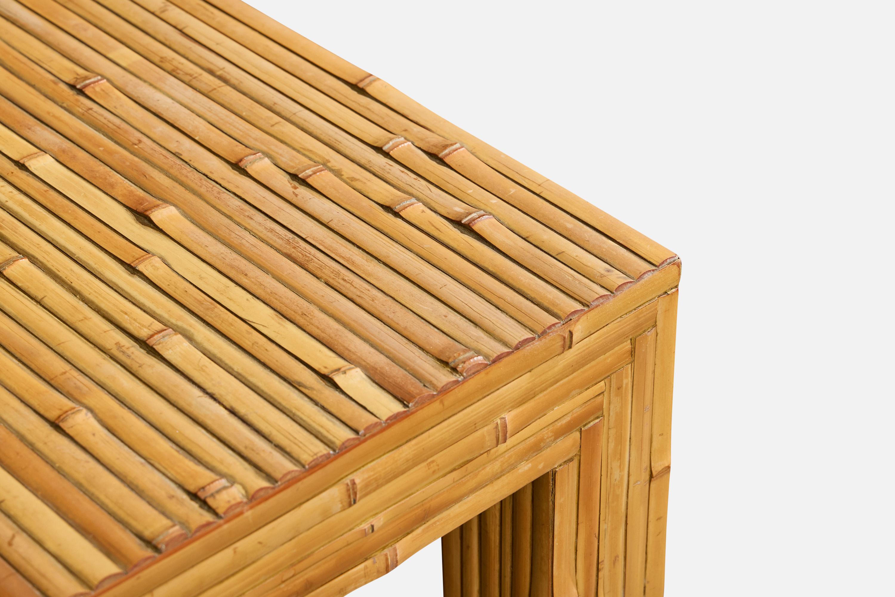 Designer américain, tables d'appoint, bambou, métal, États-Unis, années 1960 en vente 1