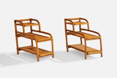 American Designer, Side Tables, Bamboo, Rattan, Cane, USA, 1950s