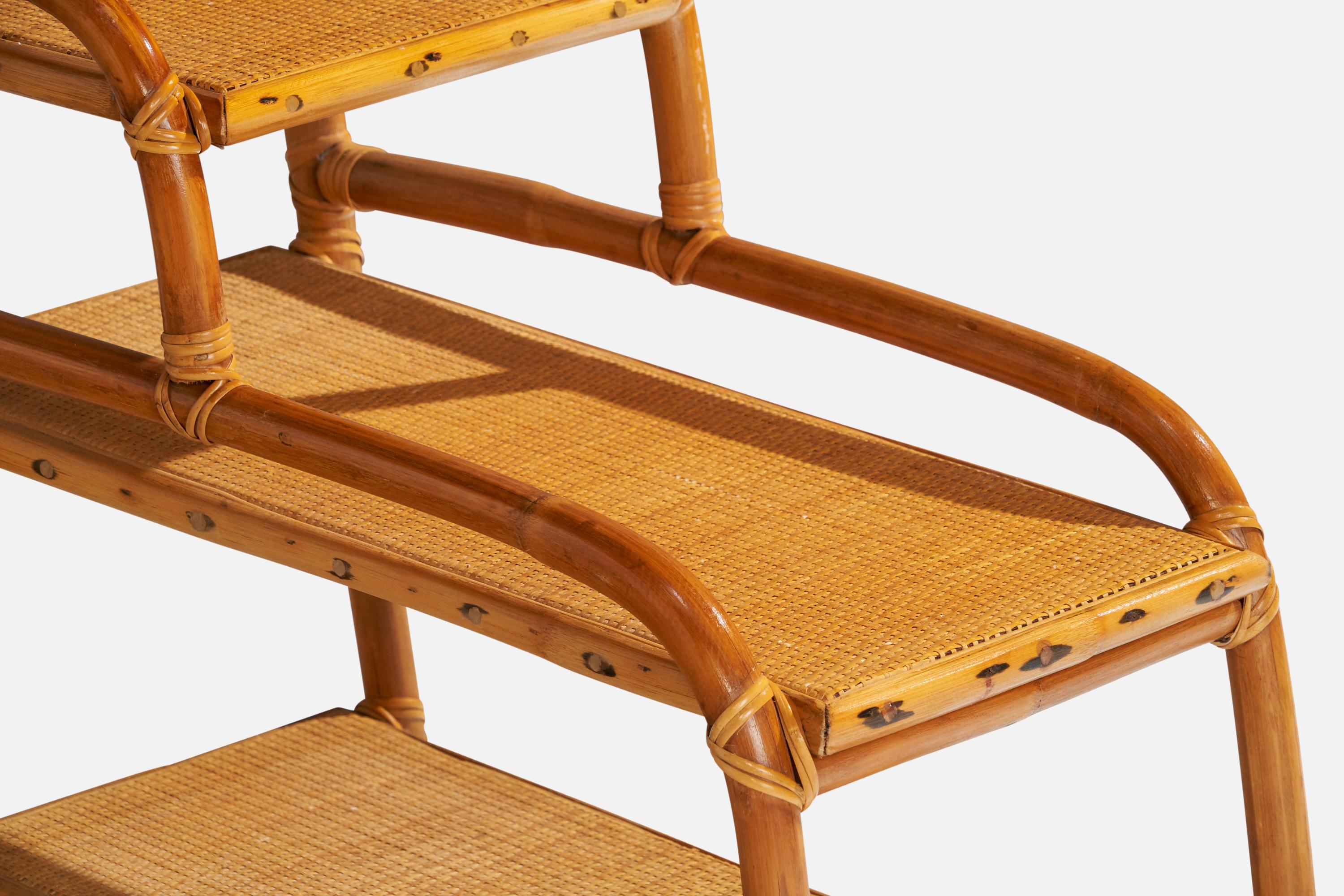 Amerikanische Designerin, Beistelltische, Bambus, Rattan, Schilfrohr, USA, 1950er Jahre im Angebot 2