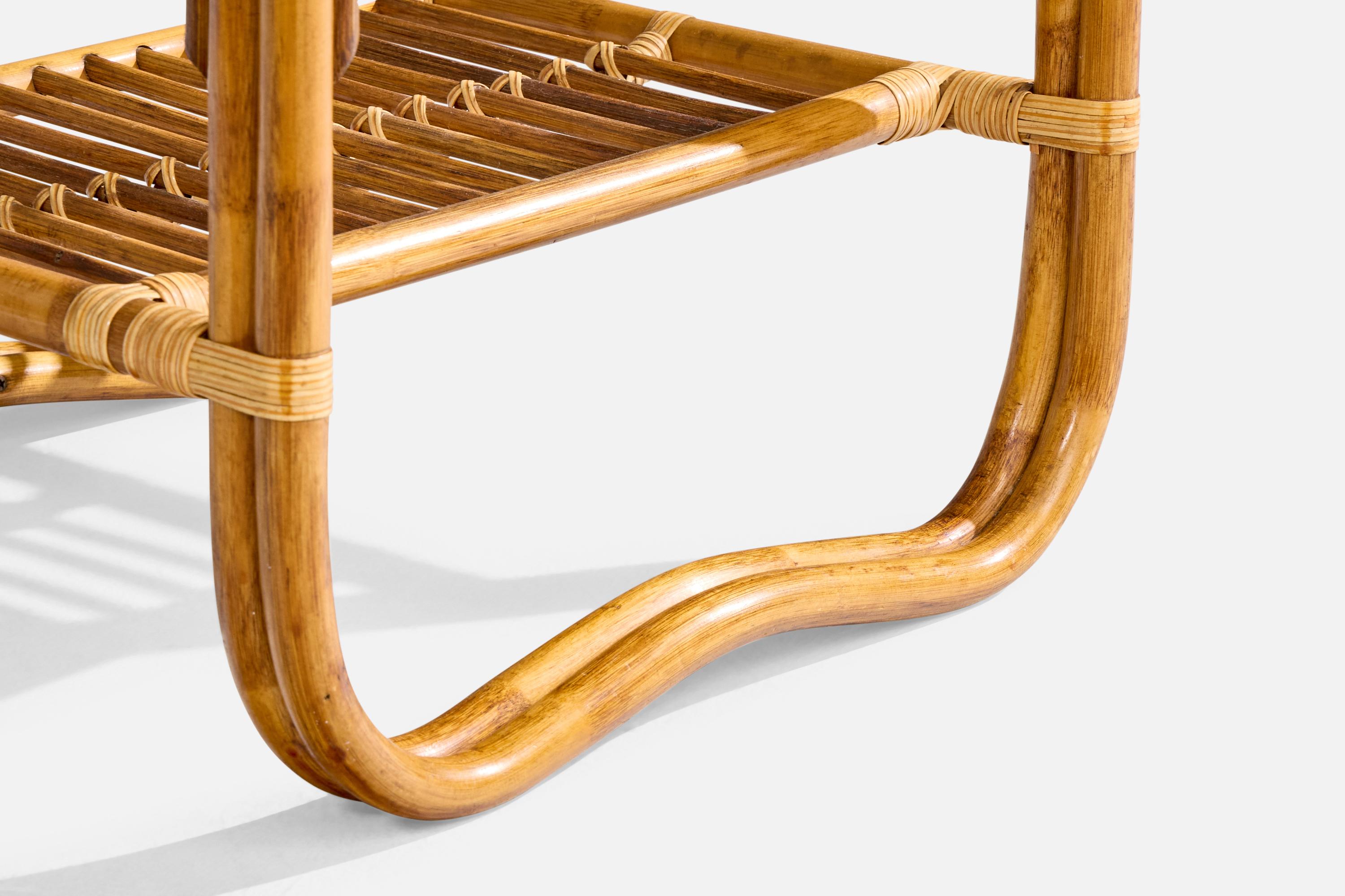 Amerikanische Designerin, Beistelltische, Bambus, Rattan, Marmor, USA, 1950er Jahre 5