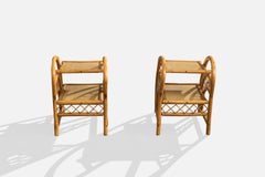American Designer, Side Tables, Bamboo, Wood, USA, 1950s