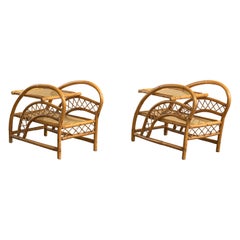 American Designer, Side Tables, Bamboo, Wood, USA, 1950s