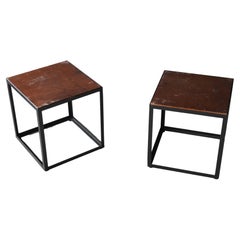 American Designer, Side Tables, Lacquered Metal, Wood, United States, 1940s