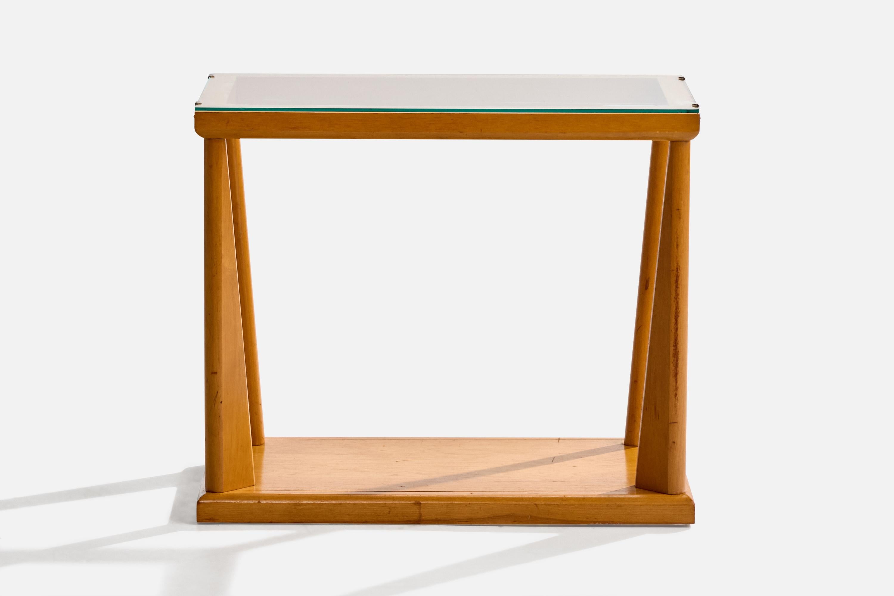 American Designer, Side Tables, Mahogany, Glass, Metal, USA, 1950s en Bueno estado para la venta en High Point, NC