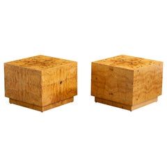 Designer américain, tables d'appoint, loupe d'érable, États-Unis, années 1970