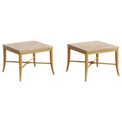 Designer américain, tables d'appoint, marbre, Wood, États-Unis, années 1950