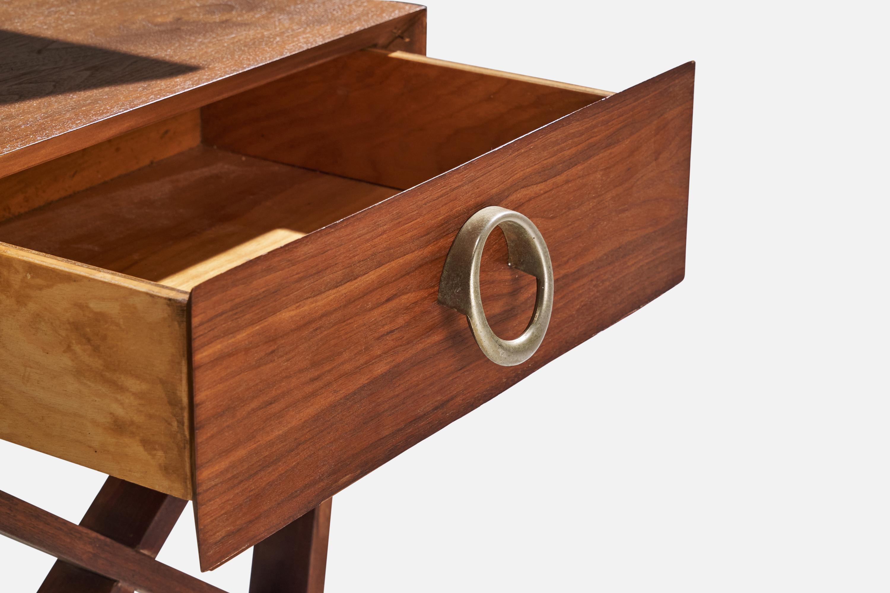 Metà XX secolo Designer americano, Tavolini, Oak, Metallo, USA, anni '40 in vendita