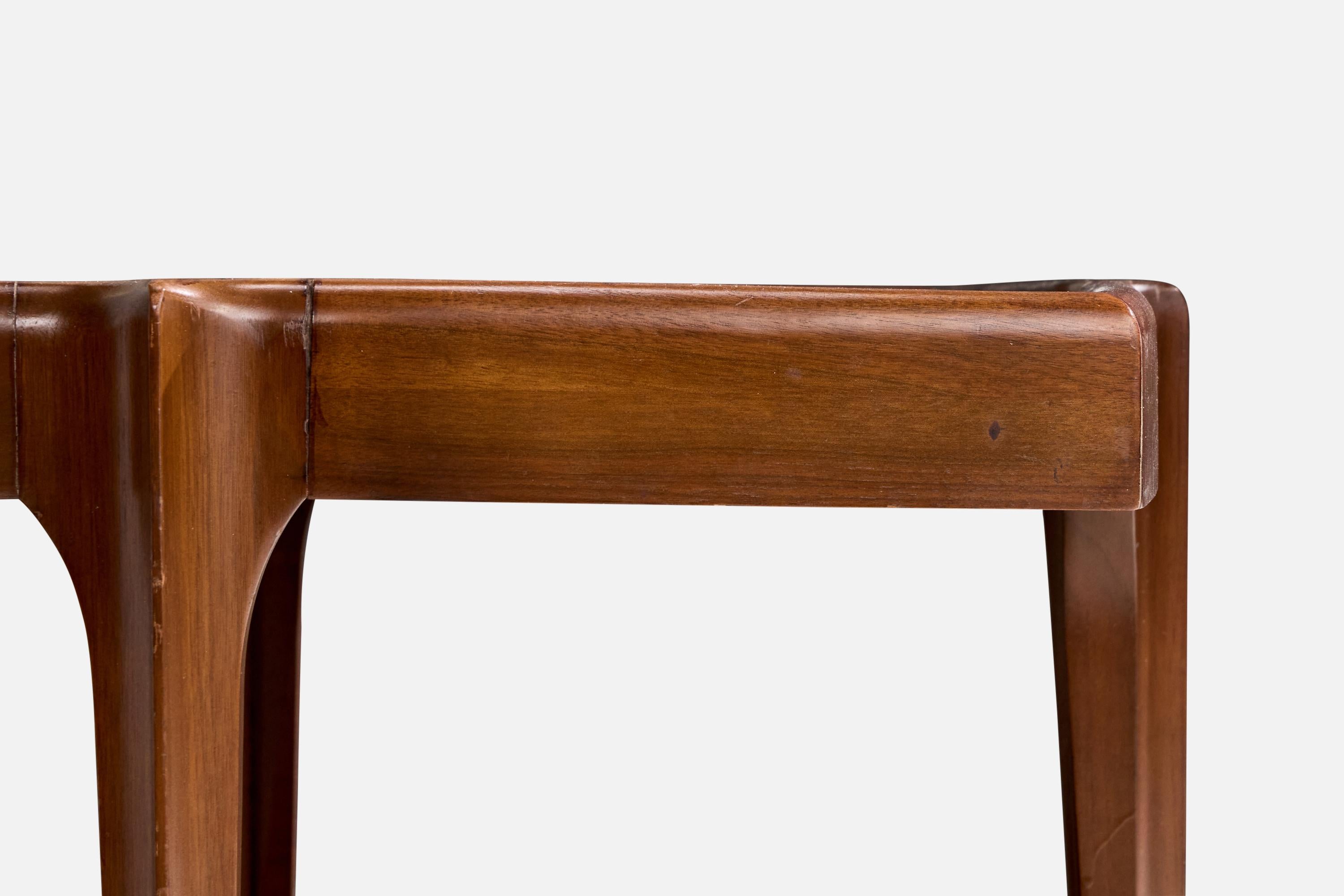 American Designer, Side Tables, Walnut, Travertine, USA, 1950s Travertino en venta