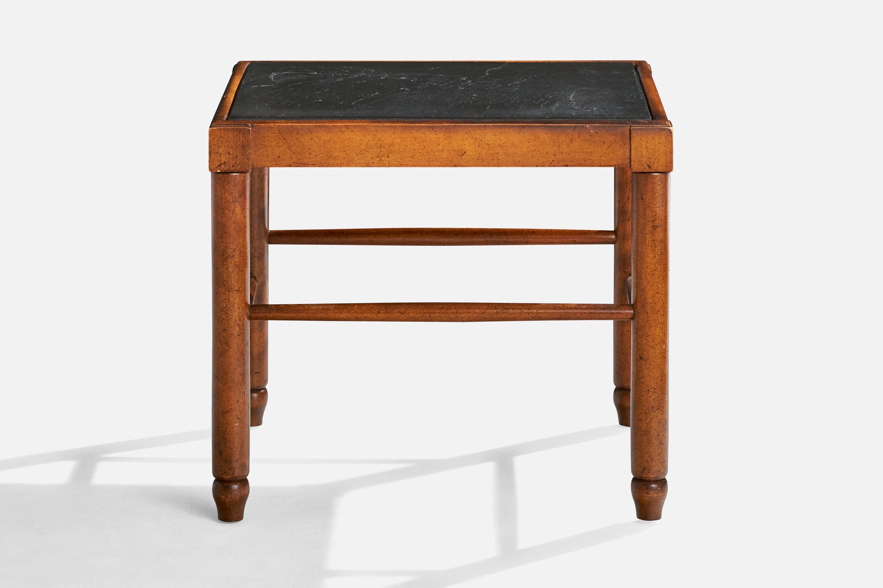Diseñador americano, Mesas auxiliares, Madera, Pizarra, EE.UU., Años 50 en venta 1