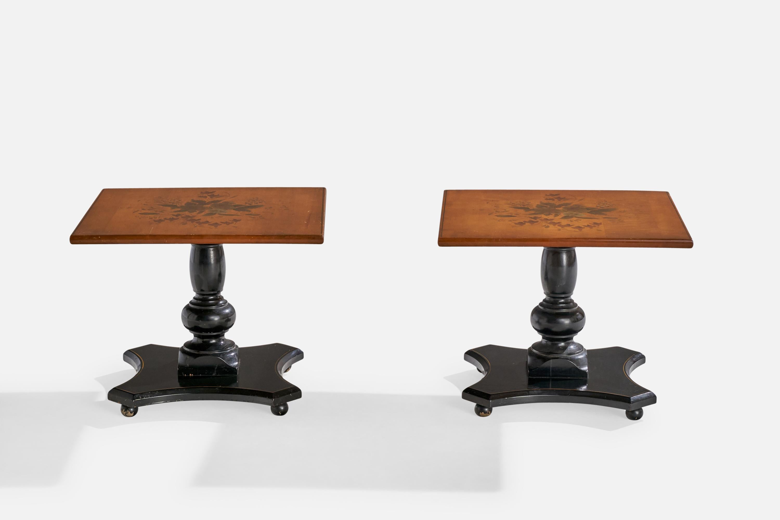 American Designer, Side Tables, Wood, USA, 1940s For Sale 1