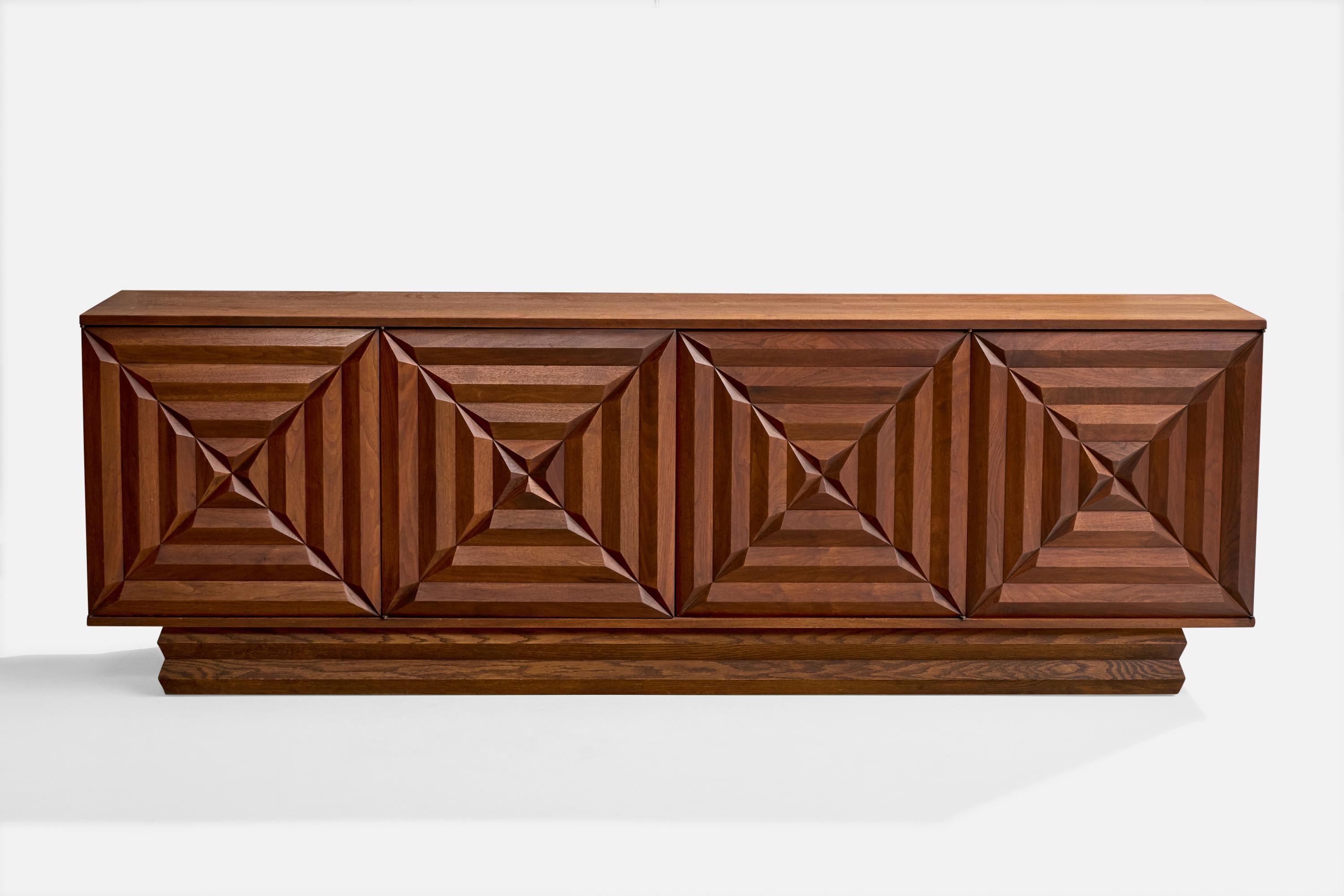 Mid-Century Modern American Designer, Sideboard, Oak, USA, 1960s For Sale