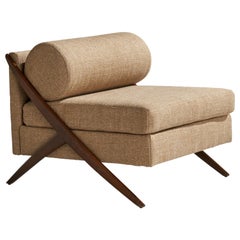 Diseñador americano, Silla pantufla, Tela, Madera, EE.UU., Años 50