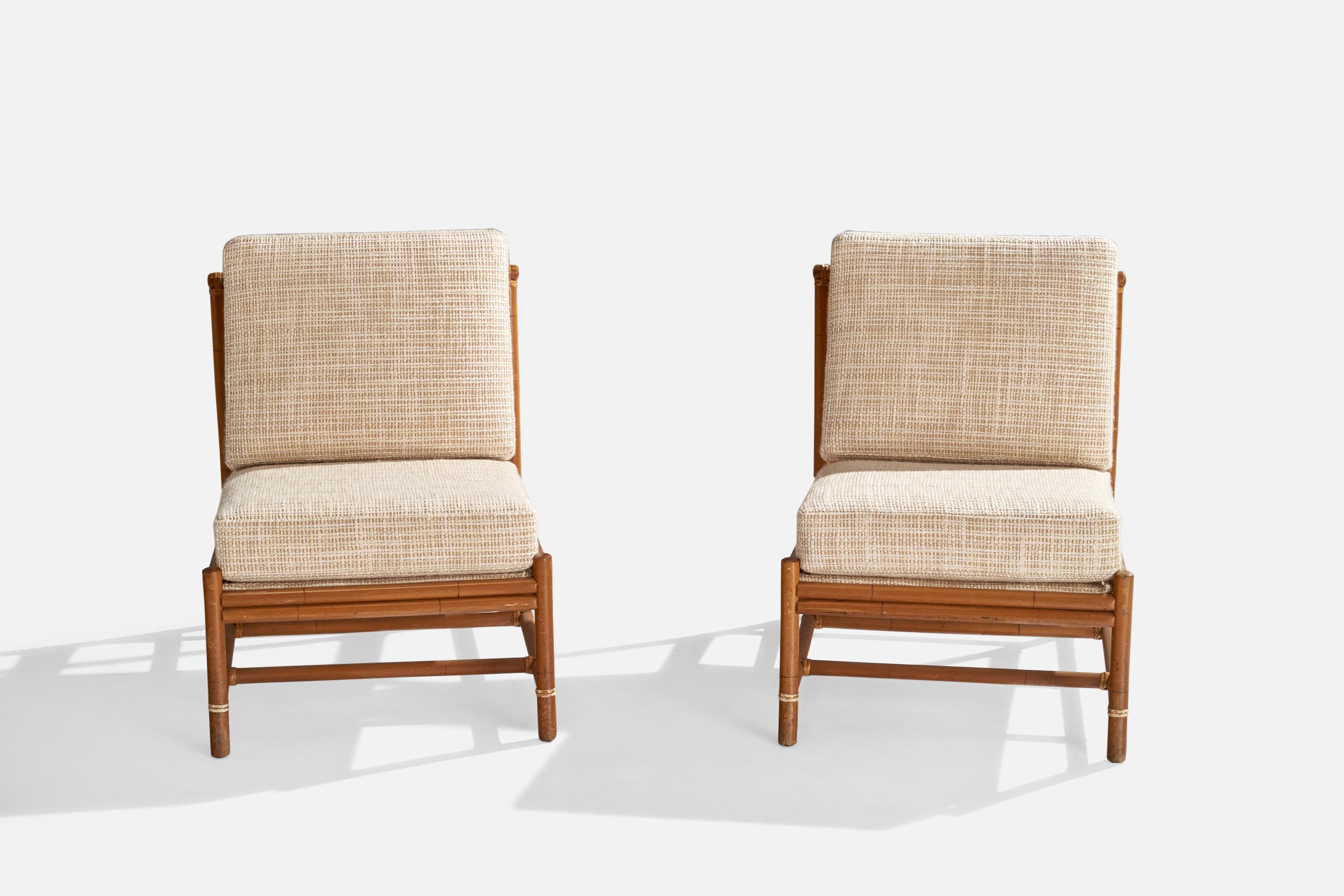 Américain Am designs/One, Bambou, Rotin, Tissu, 1950s en vente