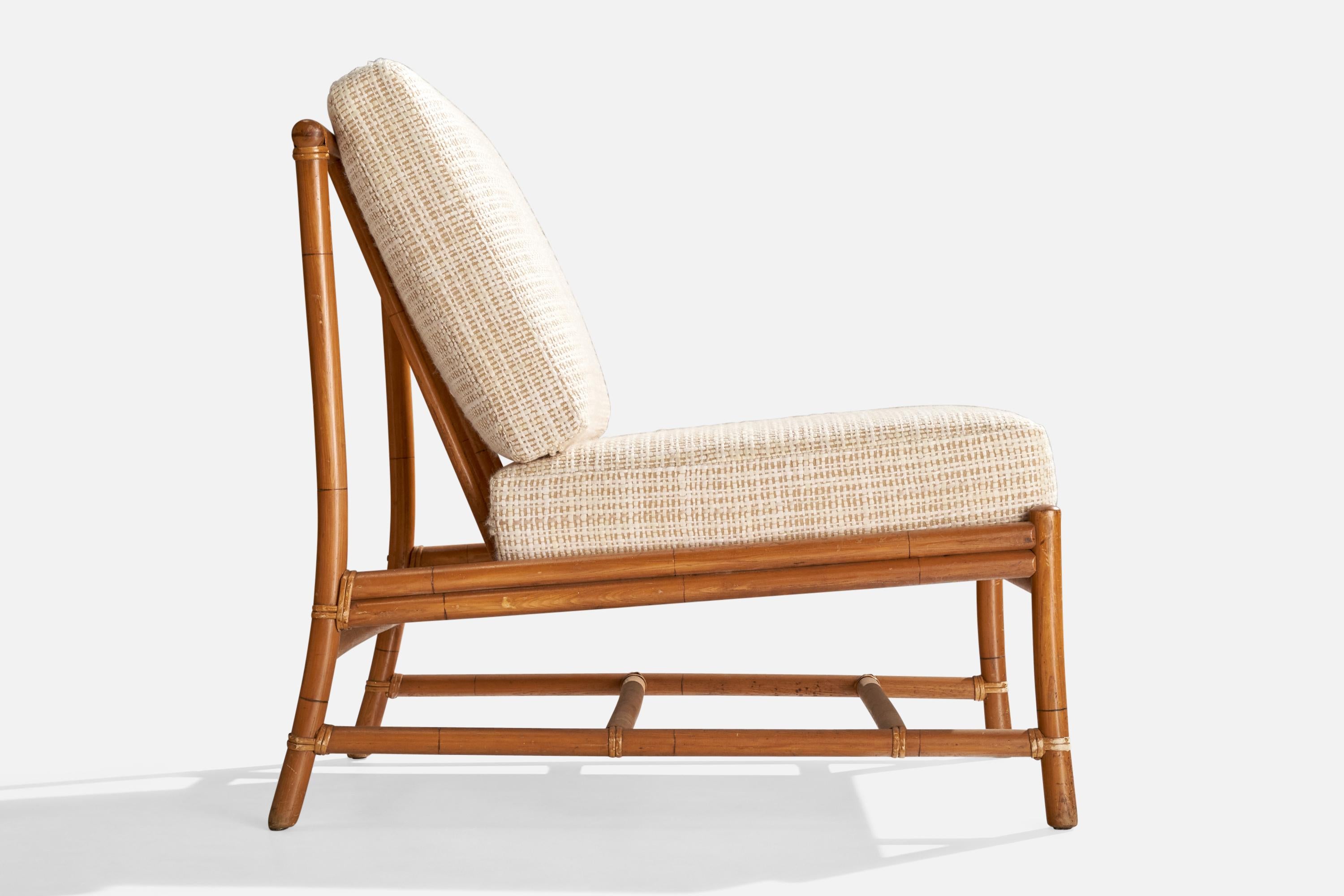 Milieu du XXe siècle Am designs/One, Bambou, Rotin, Tissu, 1950s en vente