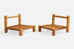 Designer américain, chaises à pantoufles, bambou, rotin, États-Unis, années 1970