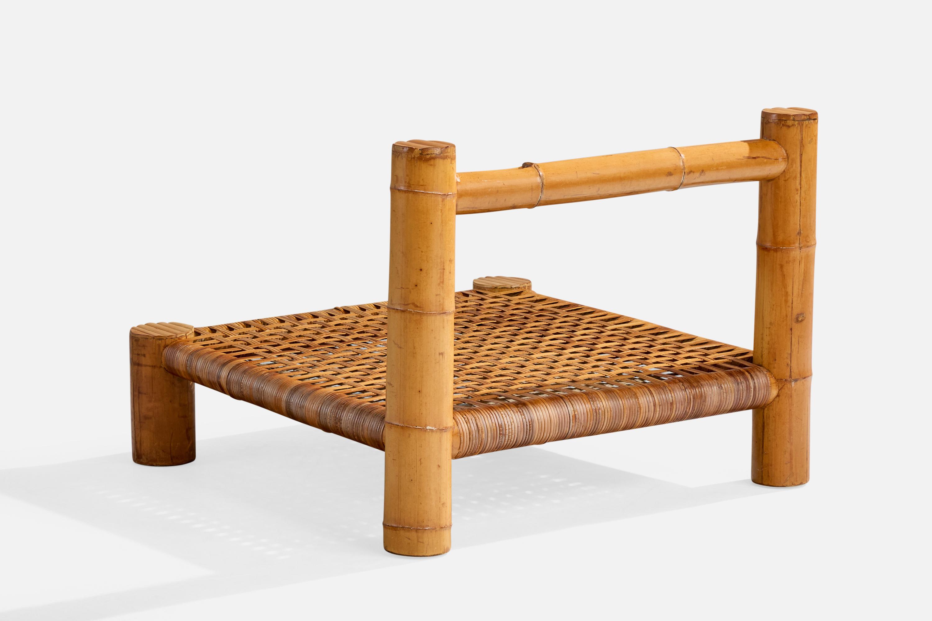 American Designer, Slipper Chairs, Bamboo, Rattan, USA, 1970s For Sale 1
