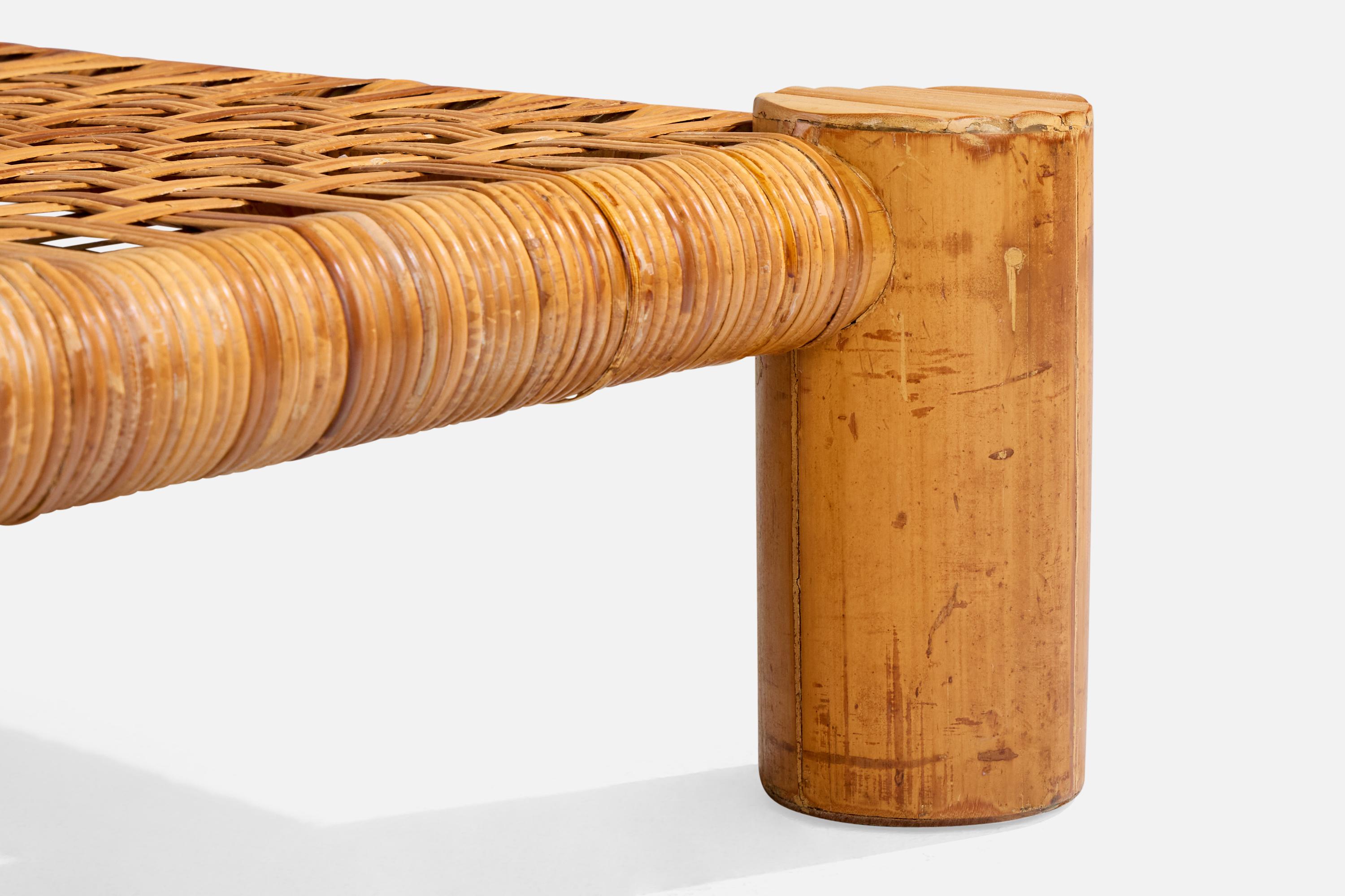 American Designer, Slipper Chairs, Bamboo, Rattan, USA, 1970s For Sale 4