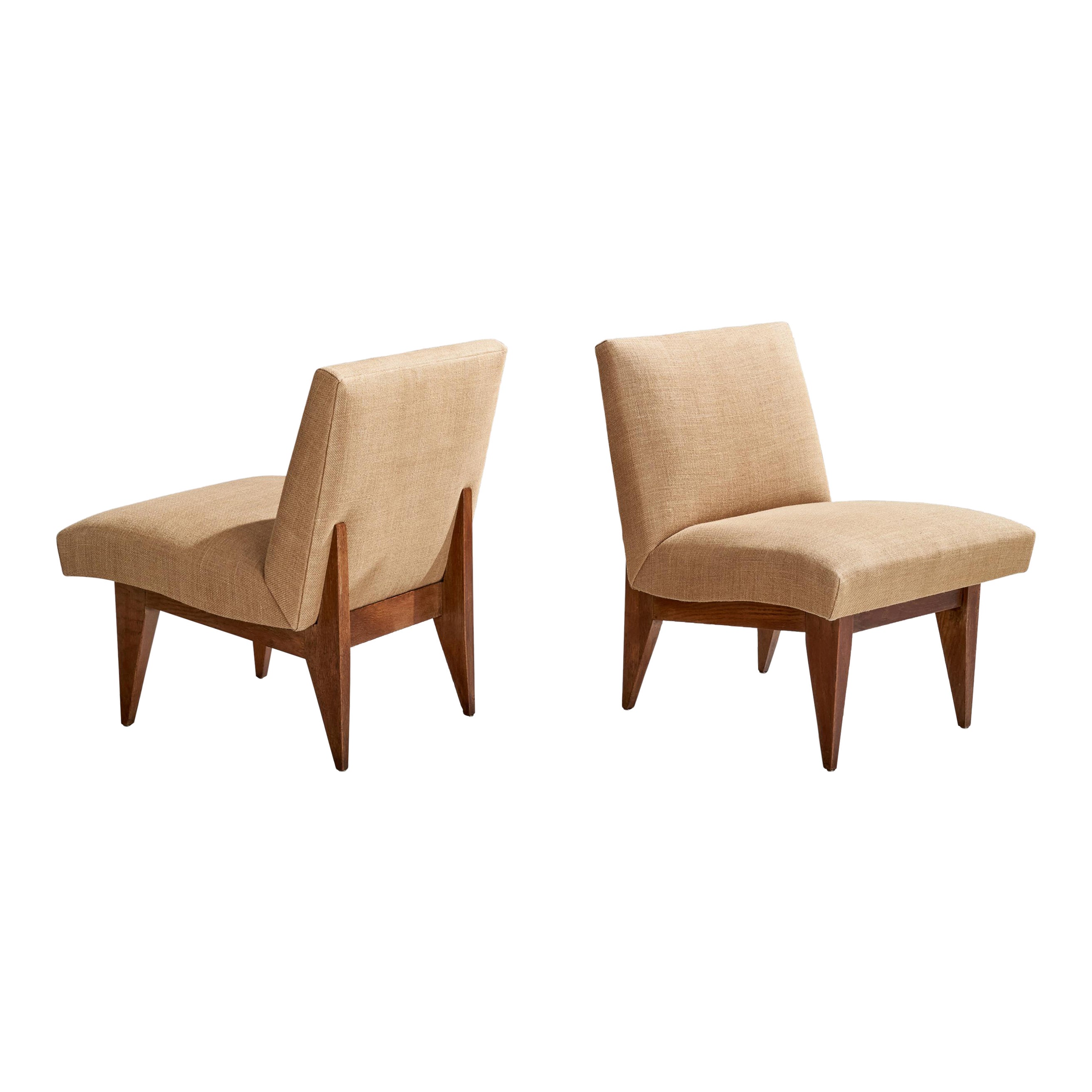 Designer américain, chaises à pantoufles, Oak Oak, Fabrice, USA, années 1950