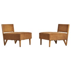Diseñador Americano, Sillas Slipper, Madera, Ratán, Tela, EEUU, Década de 1940