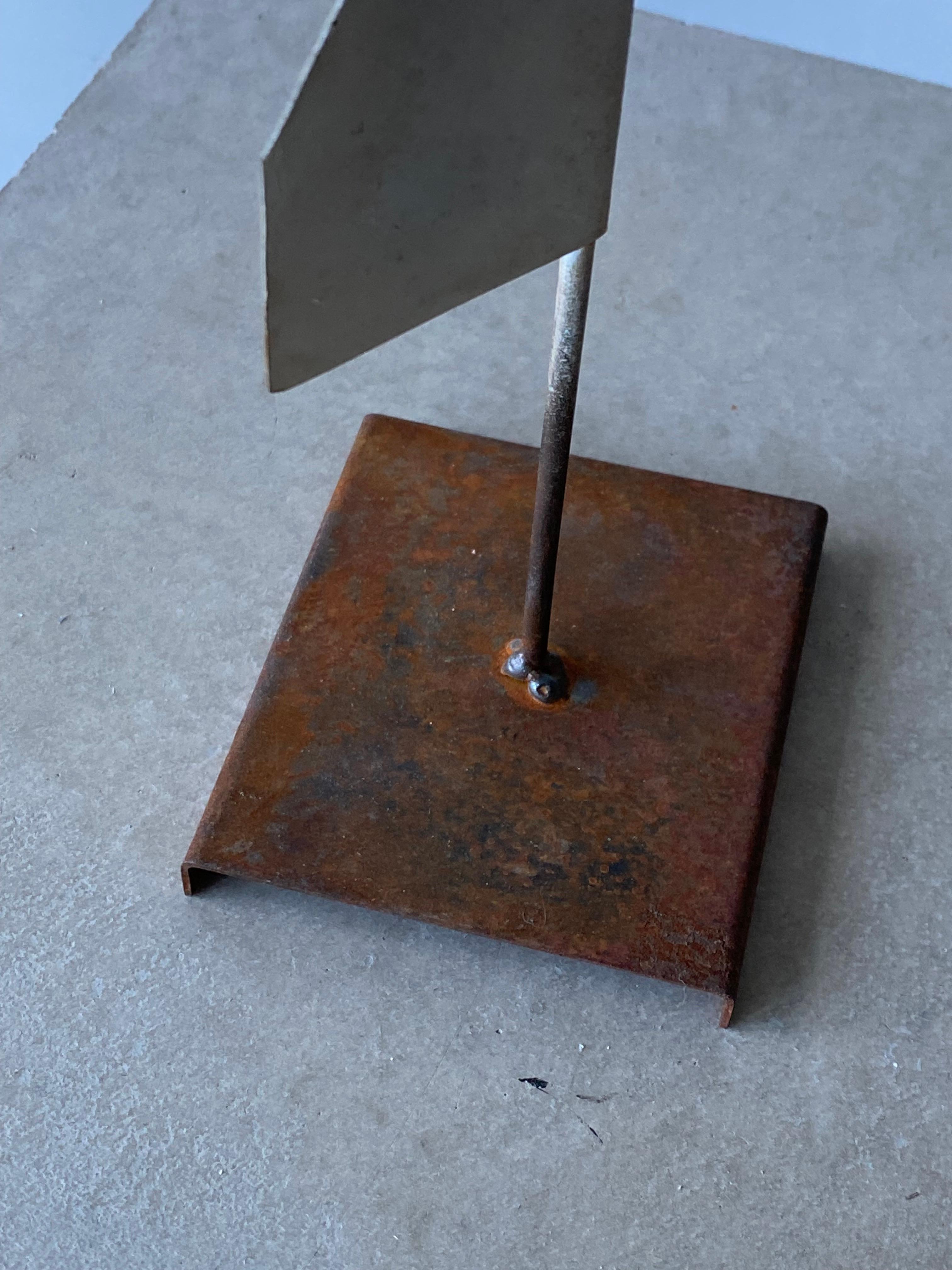 Mid-20th Century American Designer, Small Abstract Sculpture, Metal, Brass, Paint, USA, 1960s For Sale