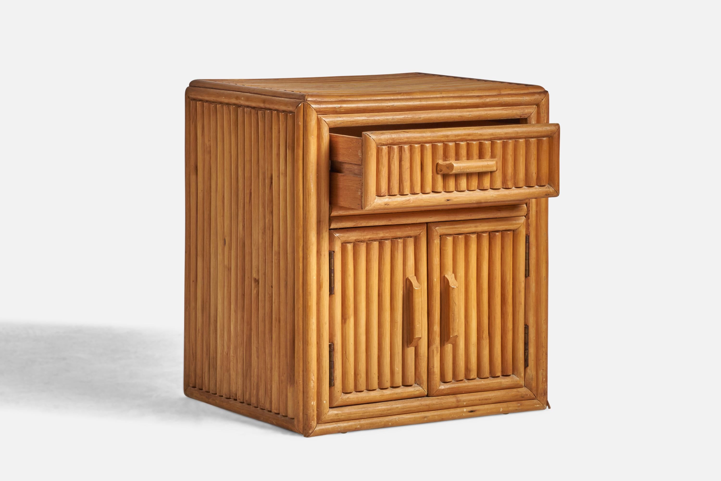 Mid-Century Modern American Designer, Small Cabinet, Bamboo, USA, 1950s For Sale