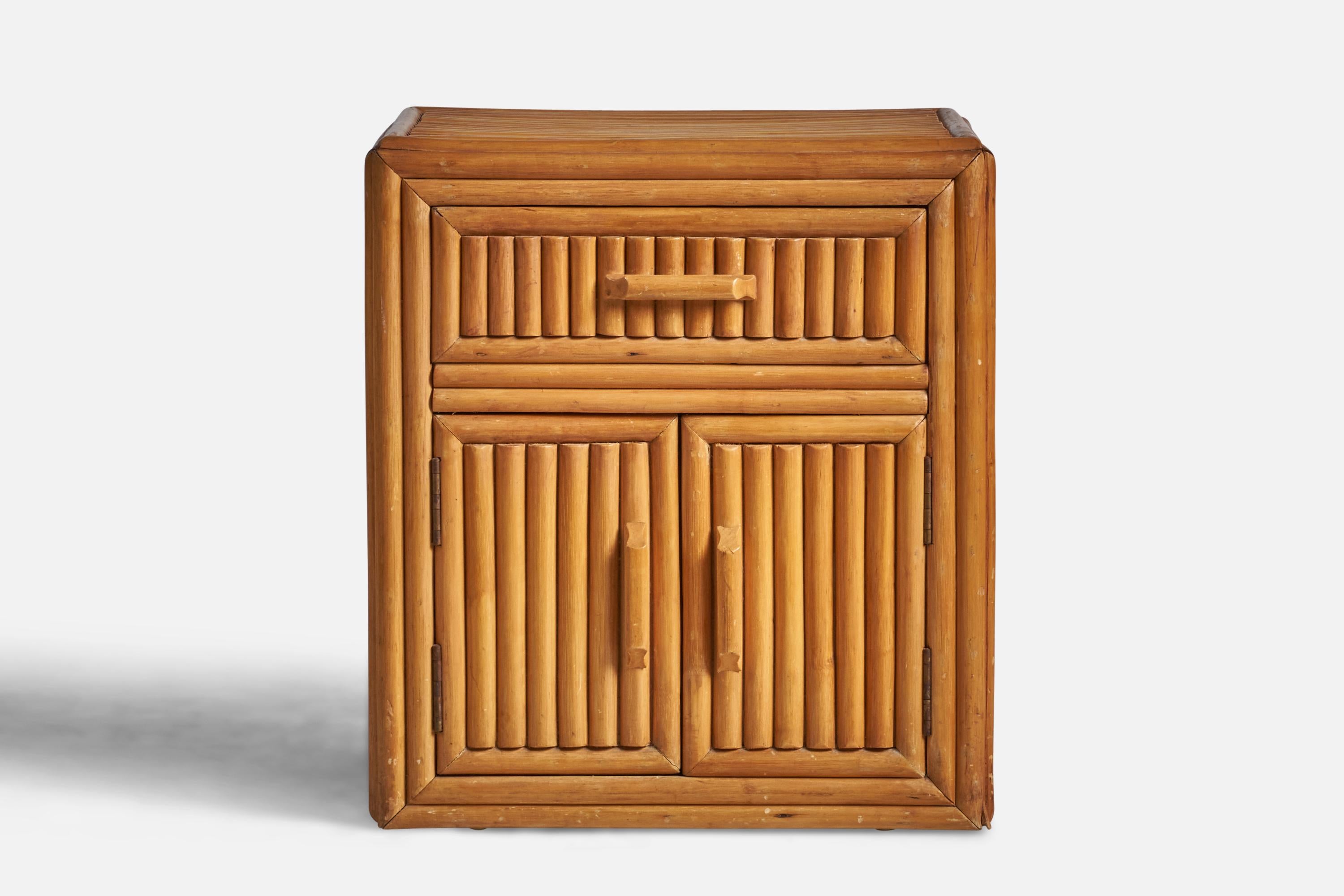 European American Designer, Small Cabinet, Bamboo, USA, 1950s For Sale