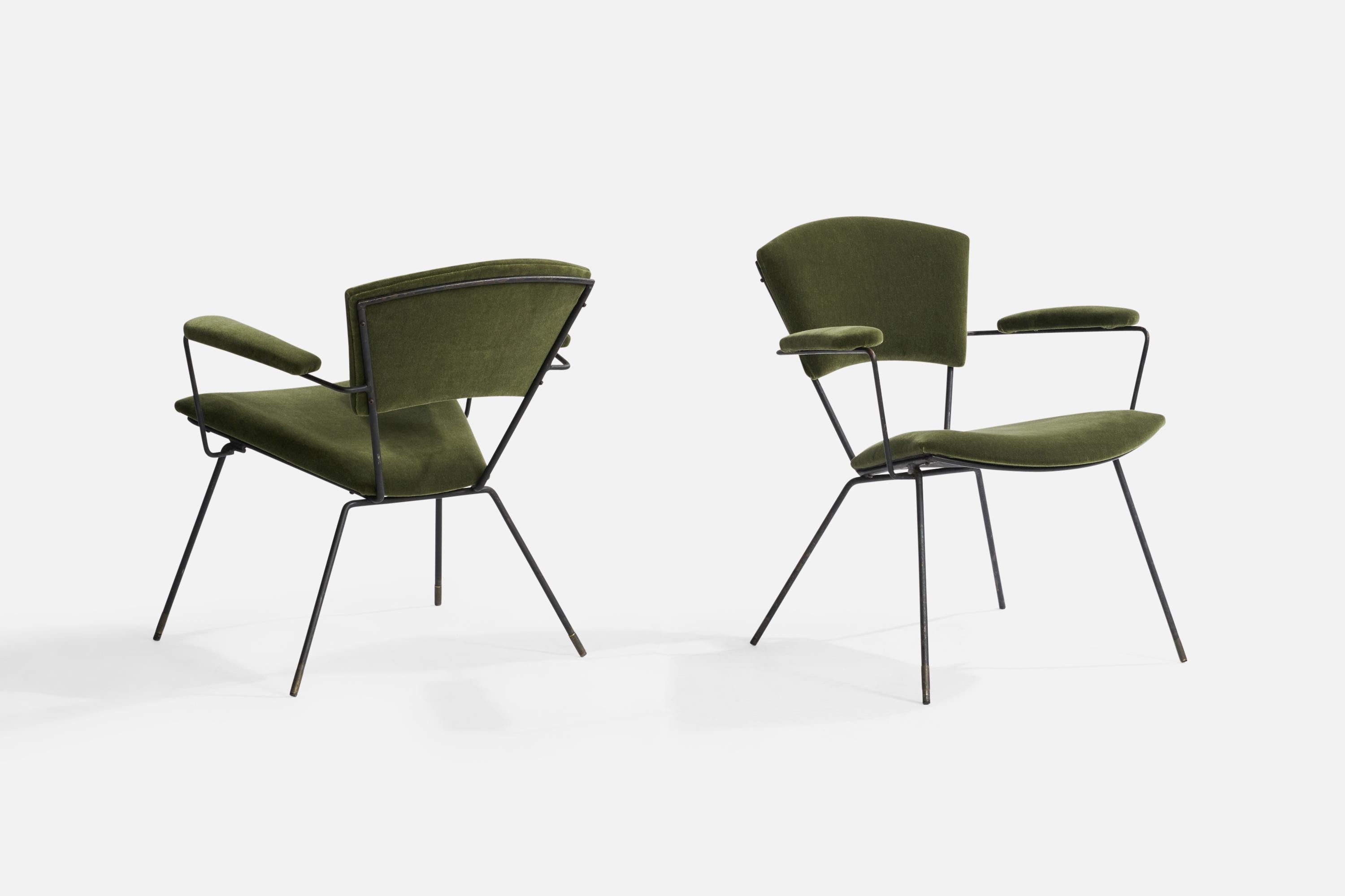 Américain Small Design/One, chaises longues, fer, mohair, États-Unis, années 1950 en vente
