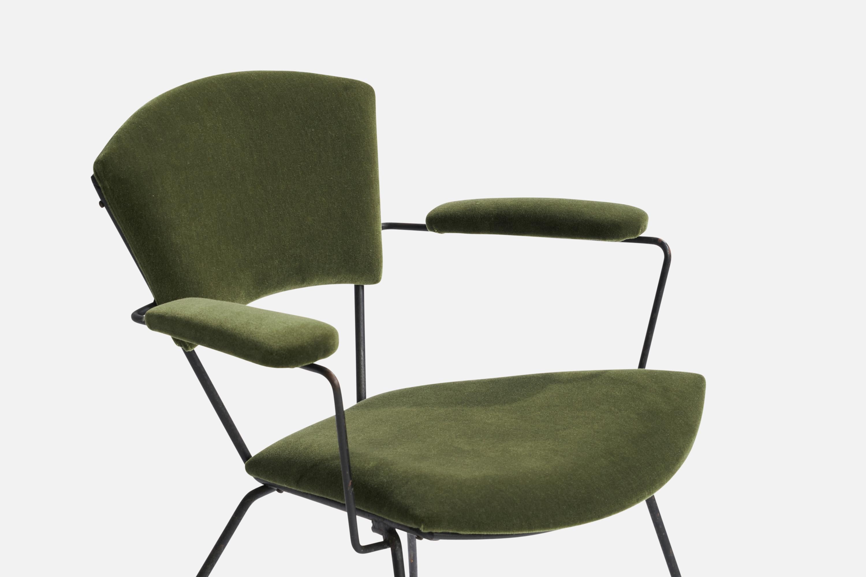 Milieu du XXe siècle Small Design/One, chaises longues, fer, mohair, États-Unis, années 1950 en vente